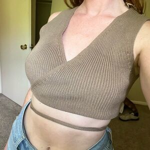 brown zara tie shirt ❤️